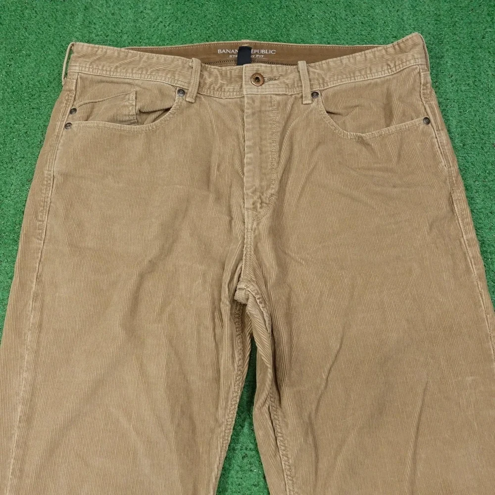 Banana Republic Straight Fit Pants Mens 34x34‎ Beige Corduroy Khakis Pima